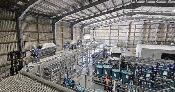 Overall view of the hydrometallurgical Demonstration Plant at Trelavour